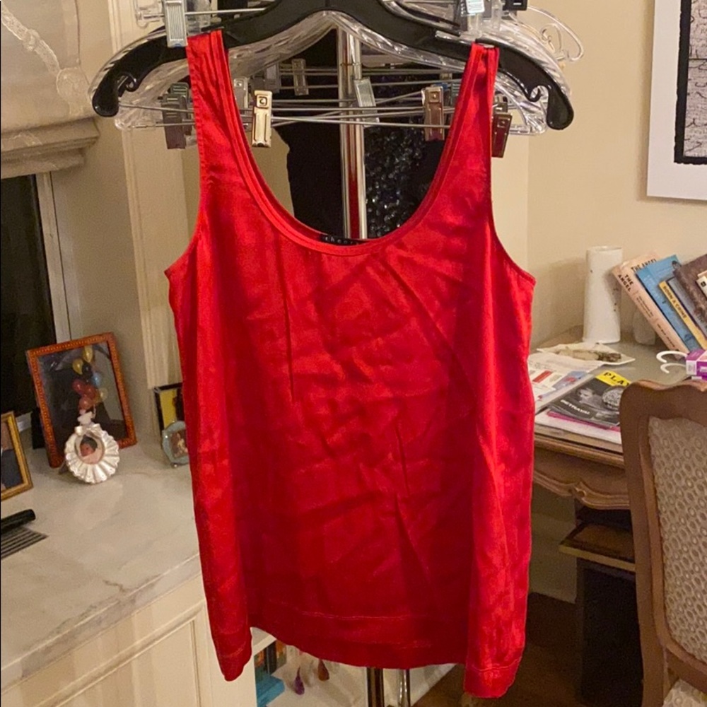 Red theory silk top